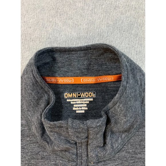 Omni Wool Quarter Zip Long Sleeve Pullover Base Layer‎ Shirt (Men's XL) Gray - Picture 4 of 12